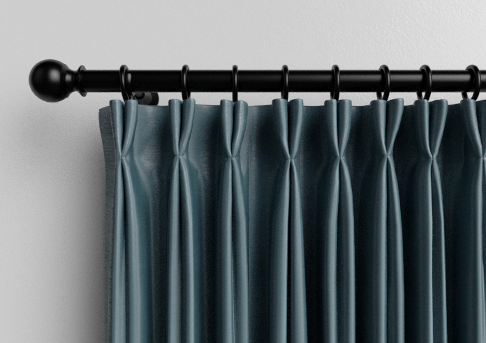 Akoya Faux Silk, Lustre Ink Blue - Made to Measure Curtain - Image 10
